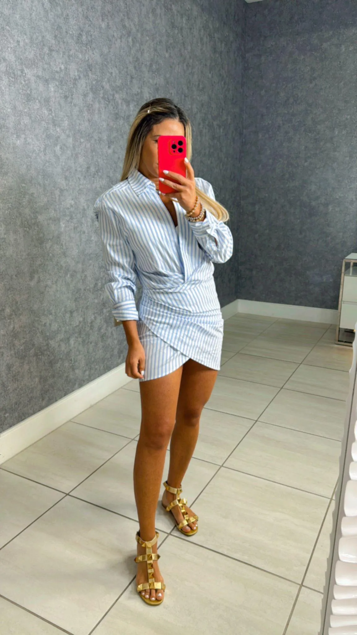 0037 Striped shirt dress