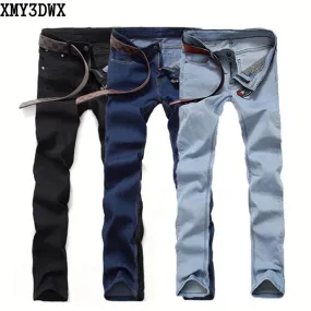2018 Fashion Men's Casual Stretch Skinny Jeans Trousers Tight Pants