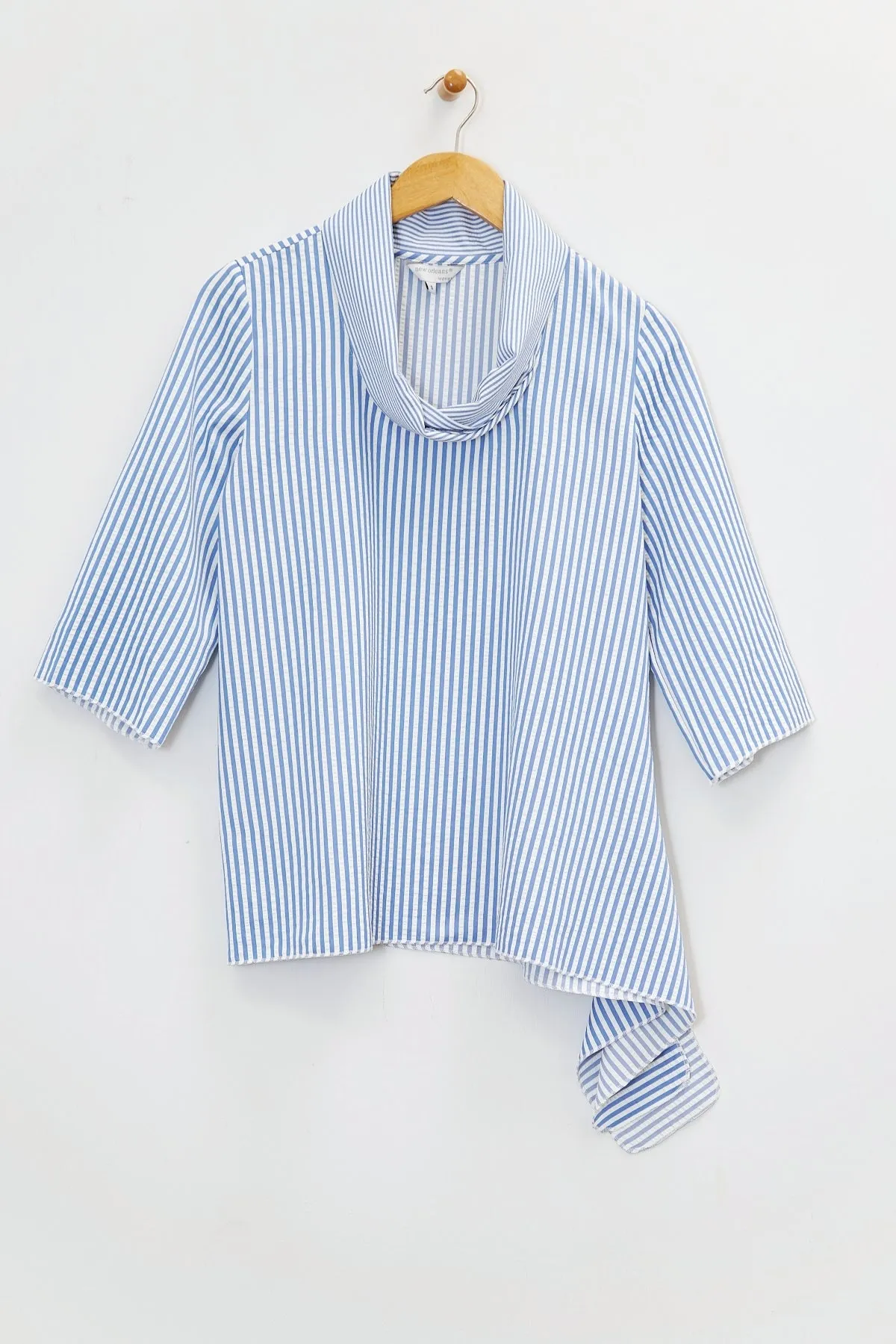 27" Seersucker Cowl Tie Tunic