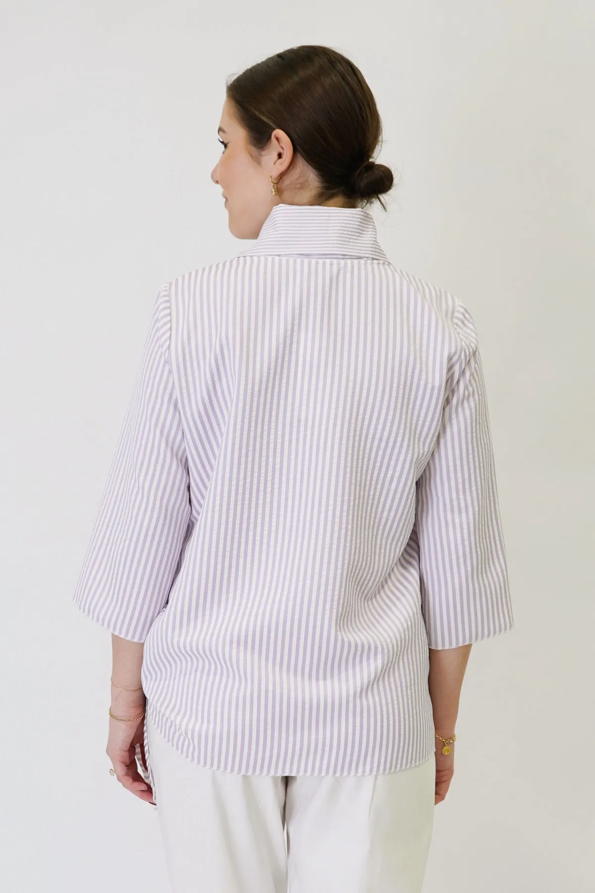 27" Seersucker Cowl Tie Tunic