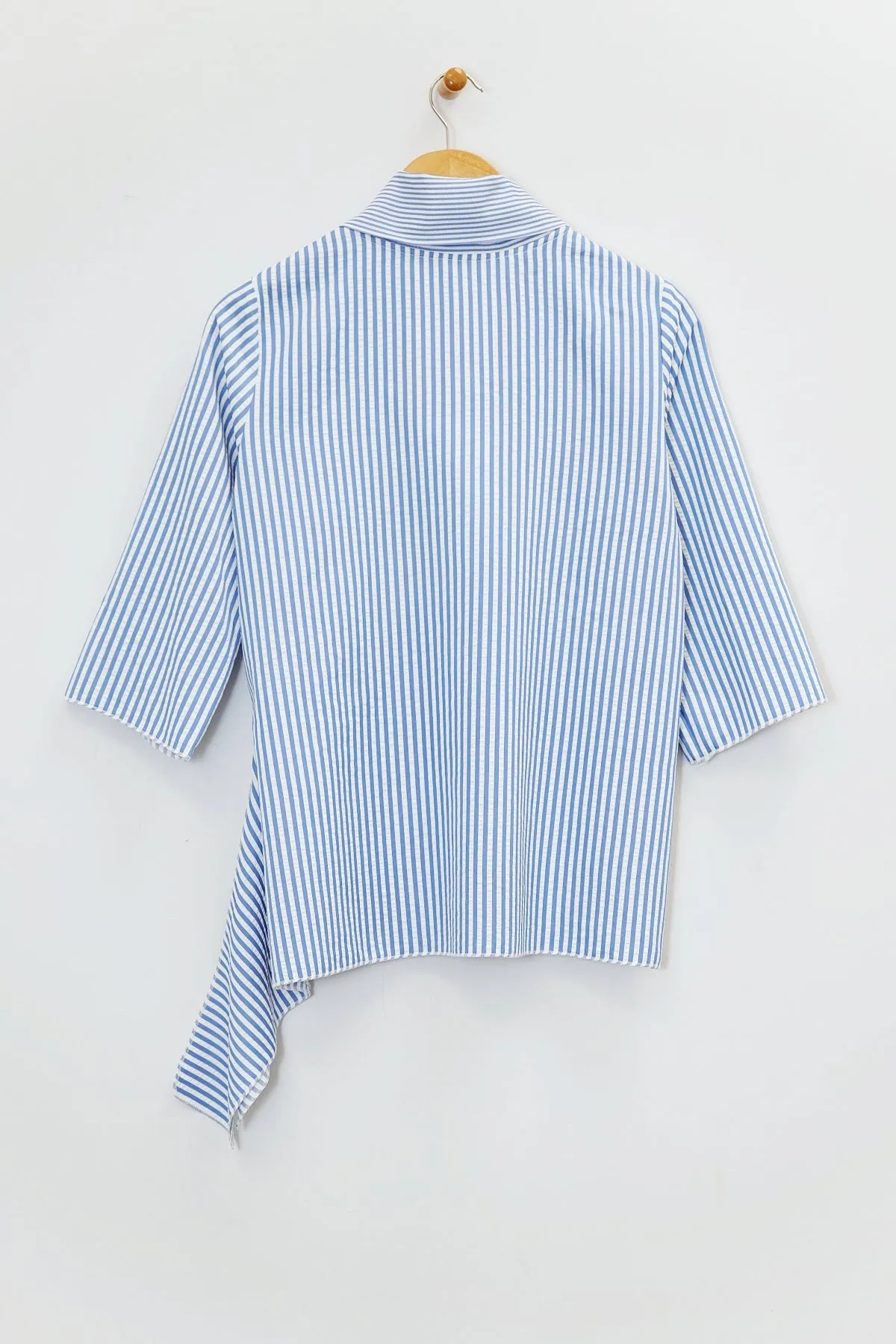 27" Seersucker Cowl Tie Tunic