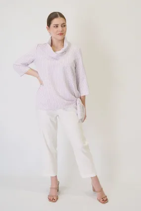 27" Seersucker Cowl Tie Tunic