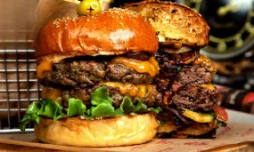4 x 200g Double Cheese Burgers with Skinny Fries