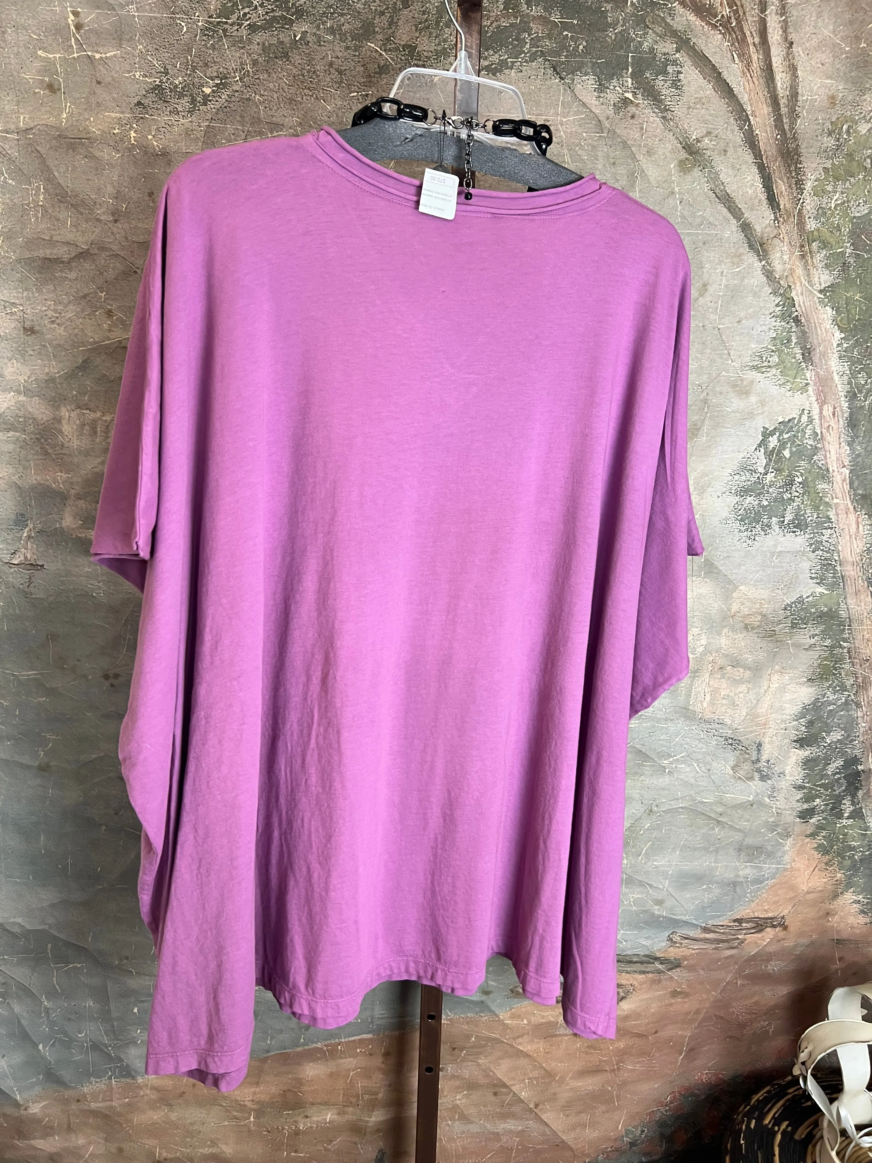 8715 Solid V-Elbow Tunic Tshirt-Wisteria