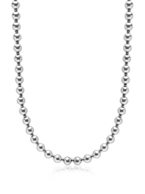 8mm Metallic Pearl Necklace with Silver