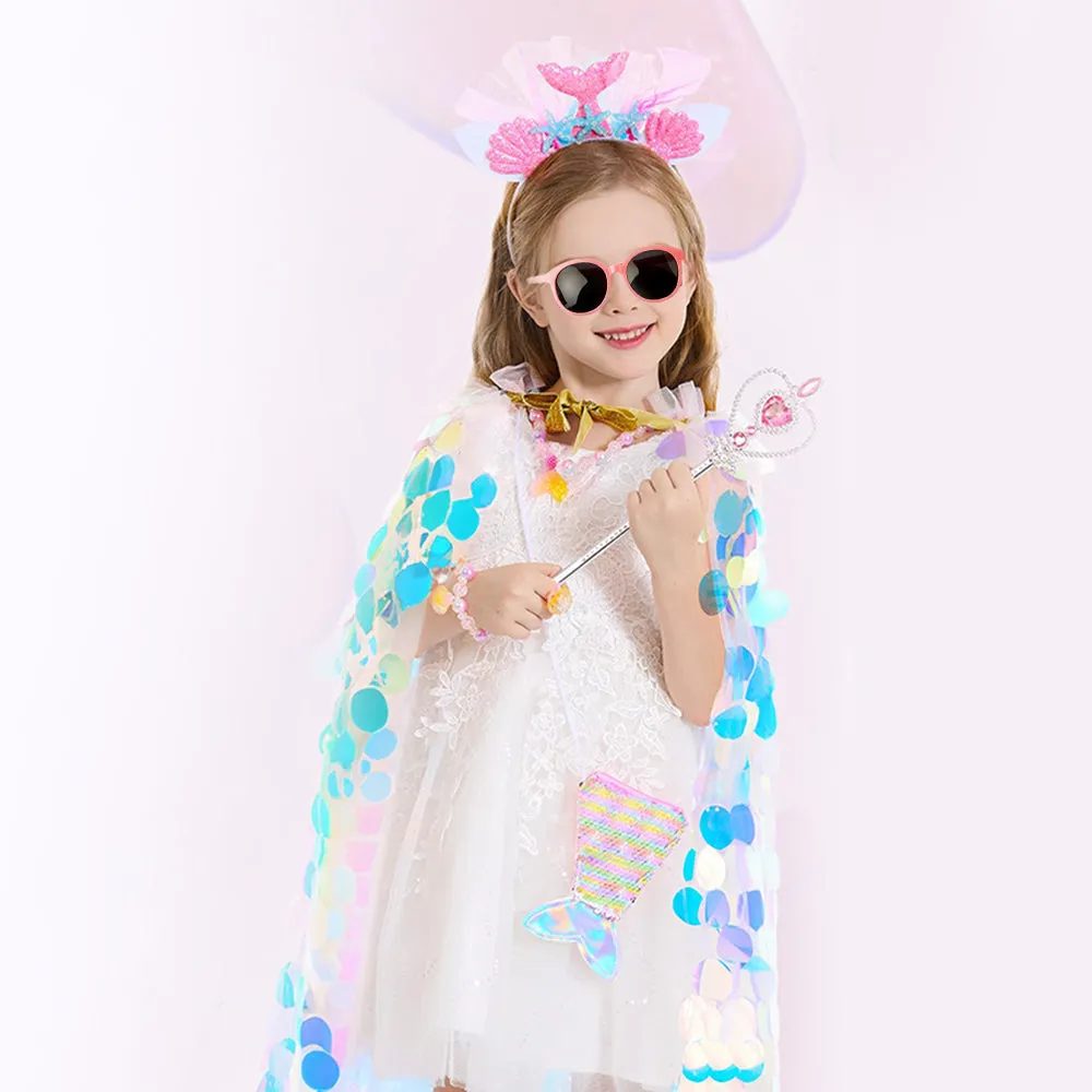 9 Pcs Princess Dress Up Toys Princess Mermaid Cape Kit Christmas Halloween Decor