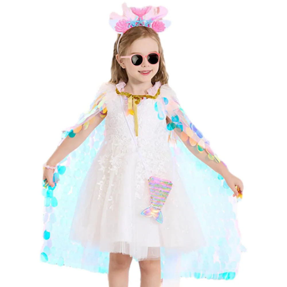 9 Pcs Princess Dress Up Toys Princess Mermaid Cape Kit Christmas Halloween Decor