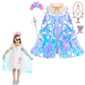 9 Pcs Princess Dress Up Toys Princess Mermaid Cape Kit Christmas Halloween Decor