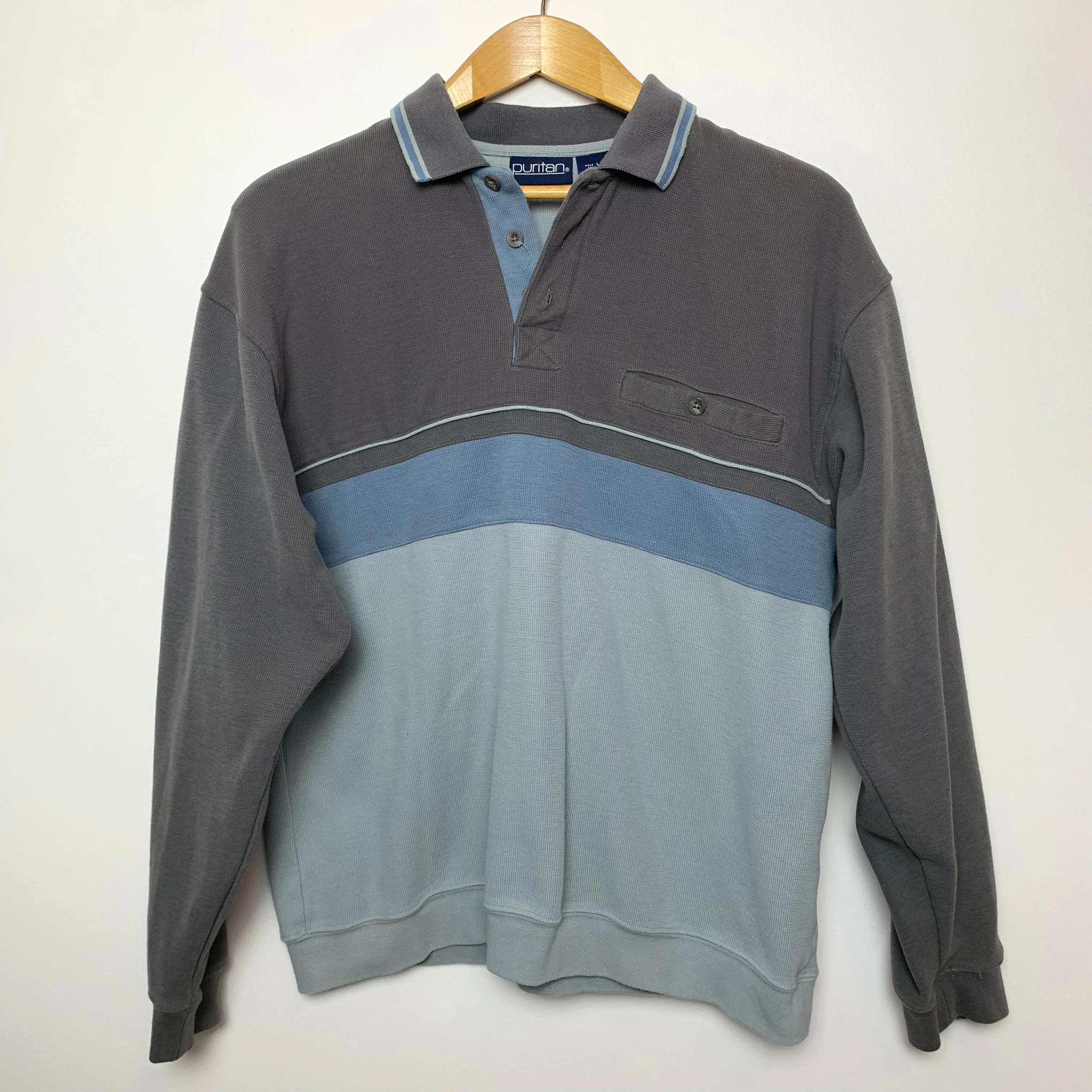 90s Puritan Polo Sweatshirt Pullover Large