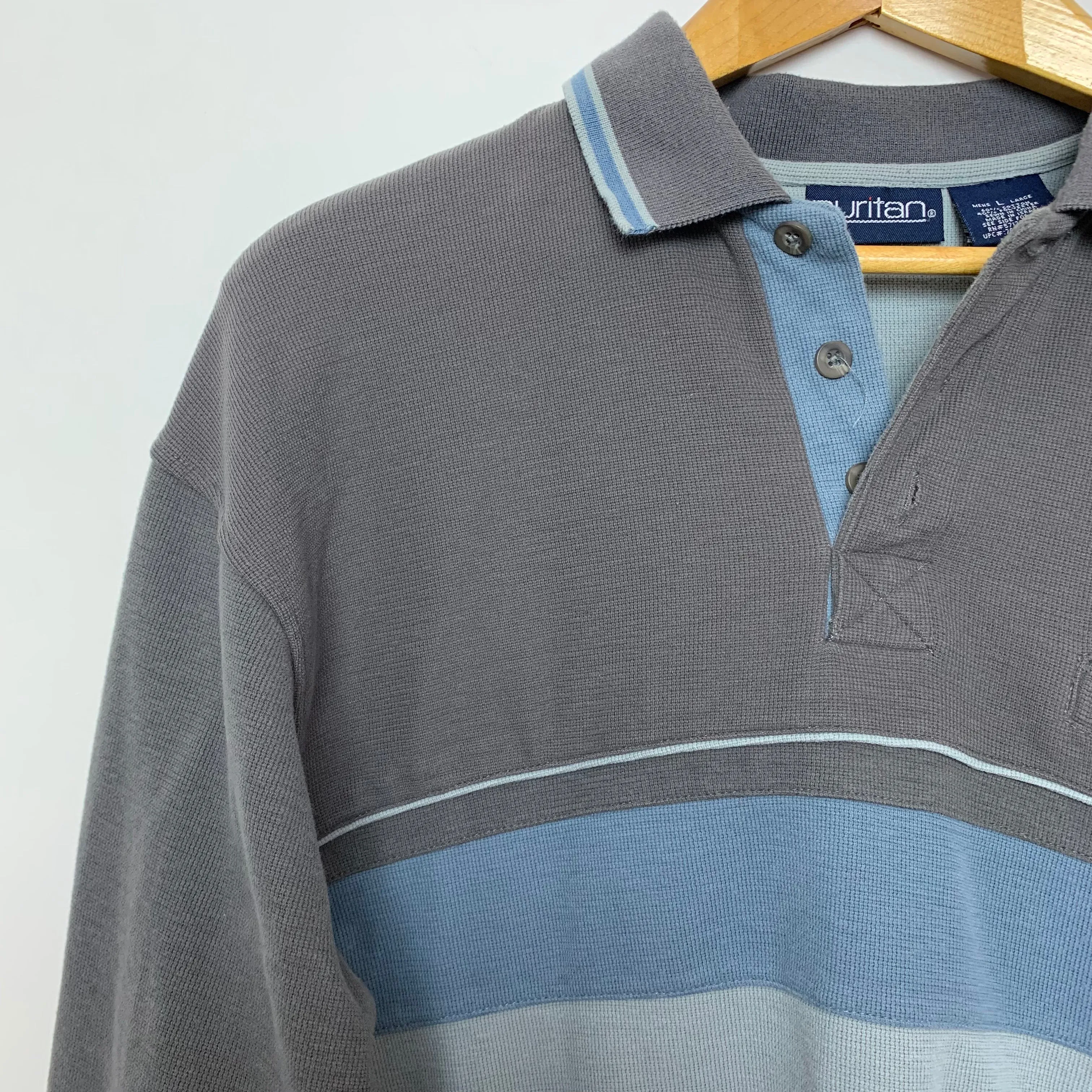 90s Puritan Polo Sweatshirt Pullover Large