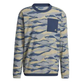 adidas Texture Print Crew Neck Golf Pullover HF6525