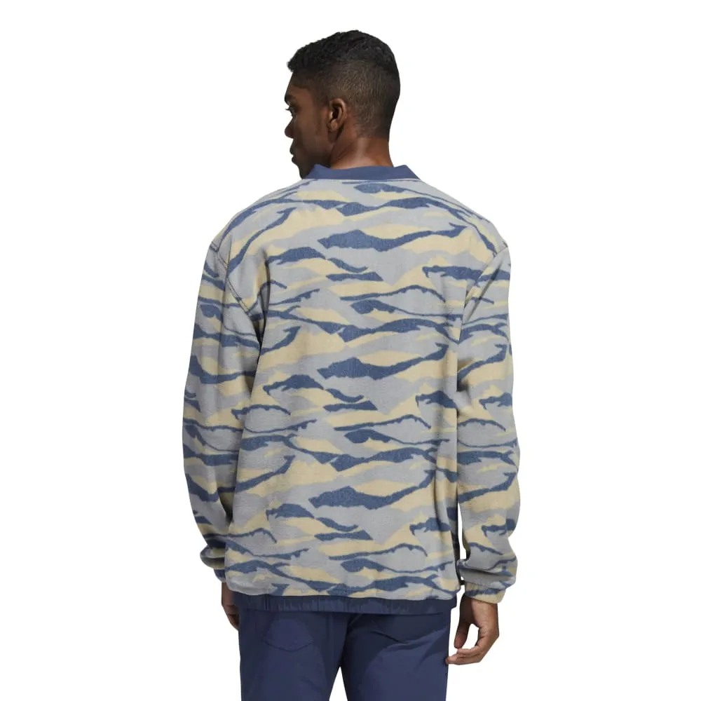 adidas Texture Print Crew Neck Golf Pullover HF6525