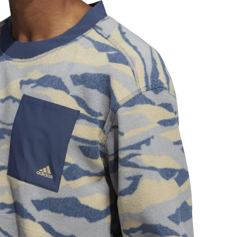 adidas Texture Print Crew Neck Golf Pullover HF6525