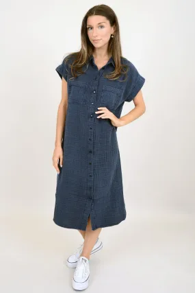 Aira Gauze Shirt Dress- INK - RD Style