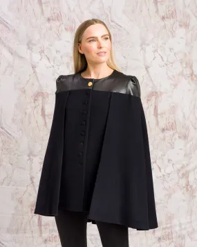Aisling Tailored Cape - Deep Navy Melton