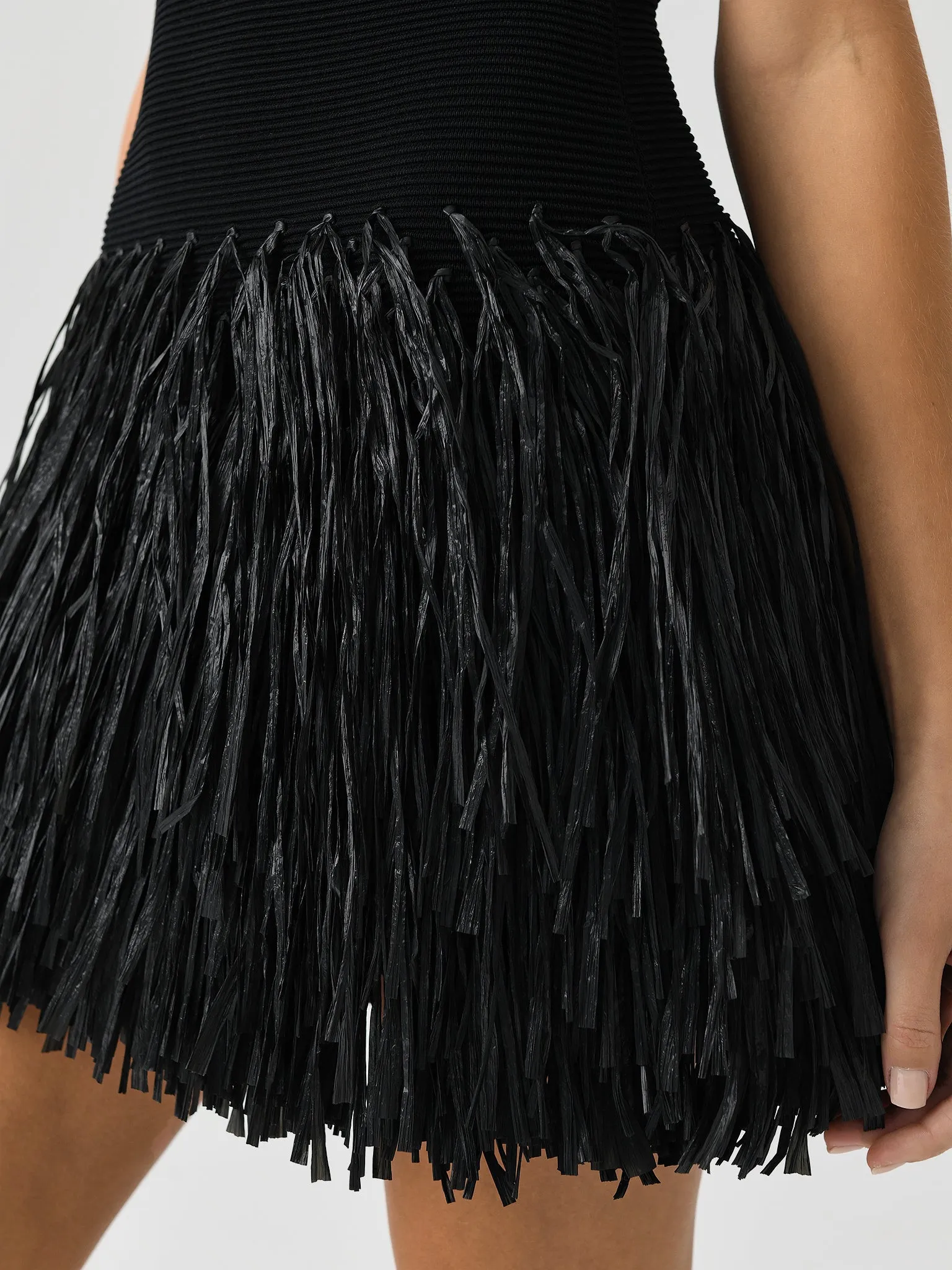 AJE Women's Rushes Raffia Knit Mini Dress