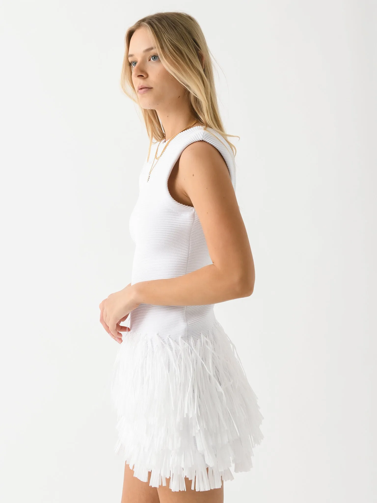 AJE Women's Rushes Raffia Knit Mini Dress