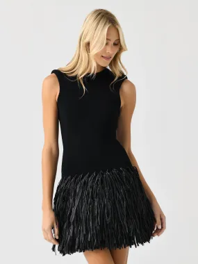 AJE Women's Rushes Raffia Knit Mini Dress