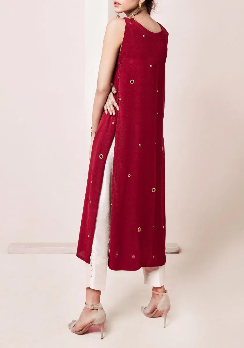 Allie - U neck Scarlet red tunic