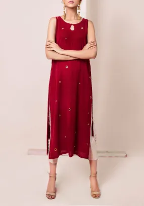 Allie - U neck Scarlet red tunic