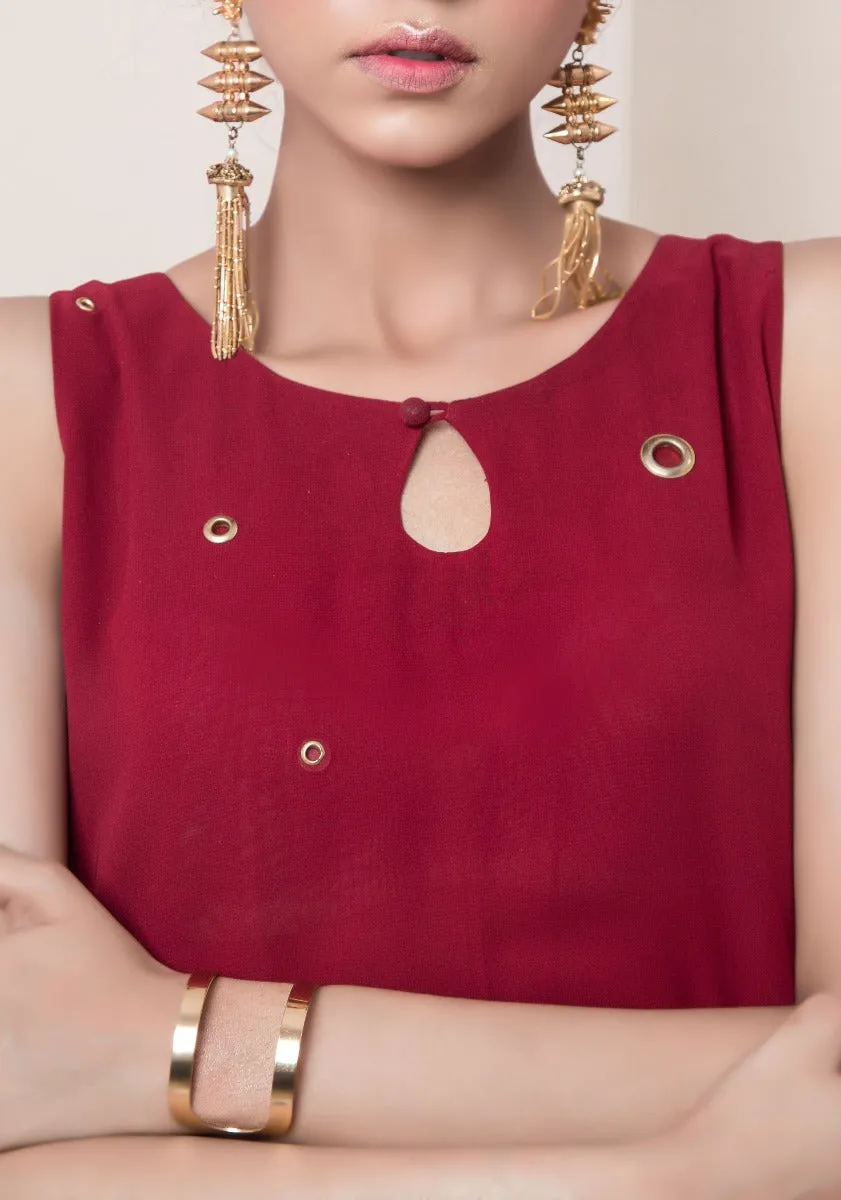 Allie - U neck Scarlet red tunic
