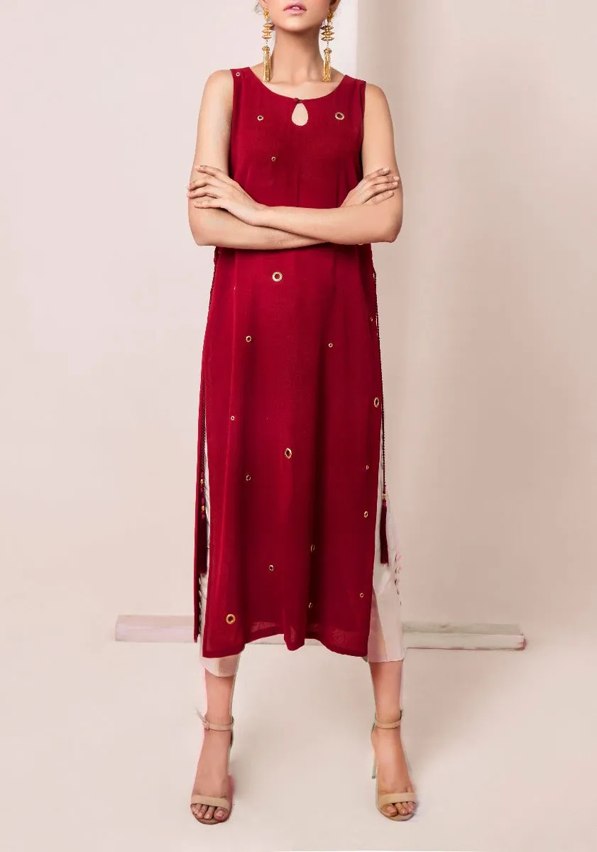 Allie - U neck Scarlet red tunic