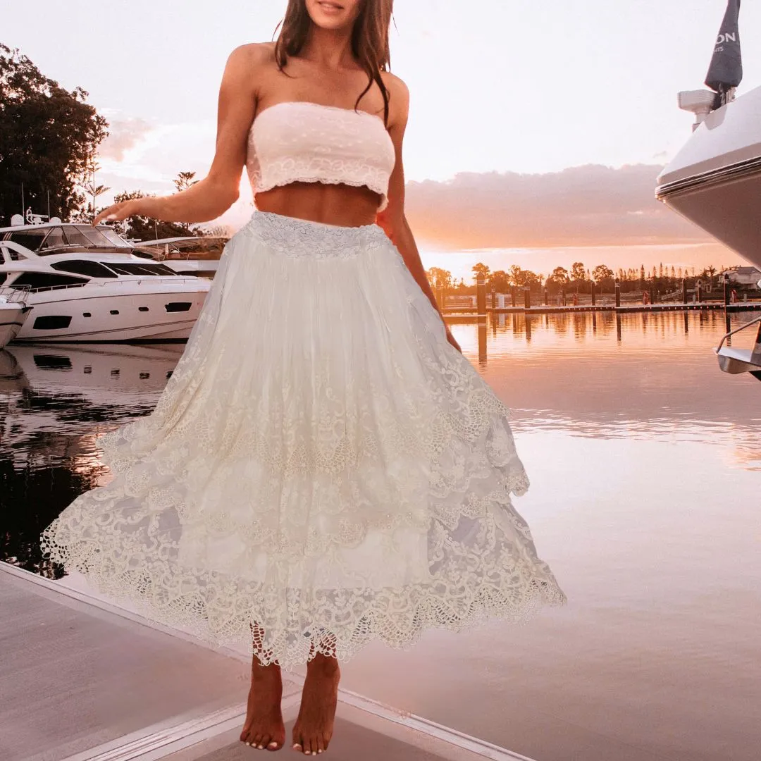 Ana Double Layered Lace Skirt