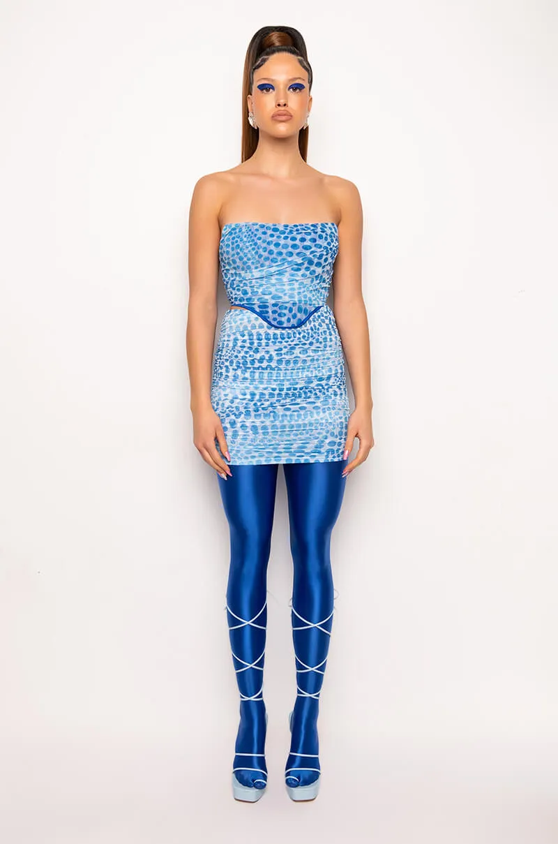 APOLLO RUCHED MESH MINI SKIRT