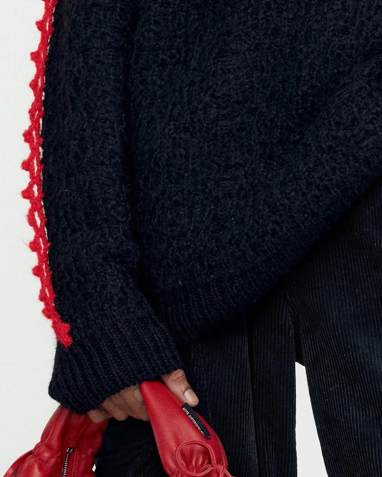 ARELIN SHAWL LAYERED SWEATER atb1161m(BLACK)