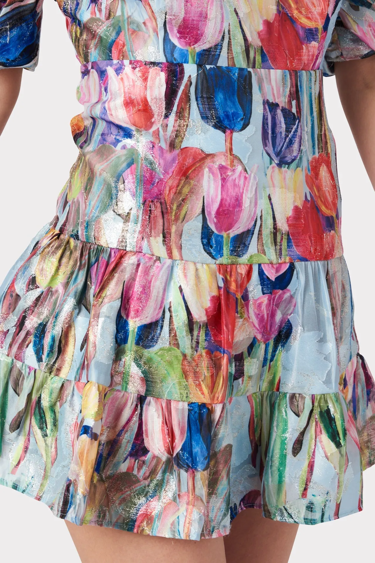 Arlette Metallic Tulip Dress