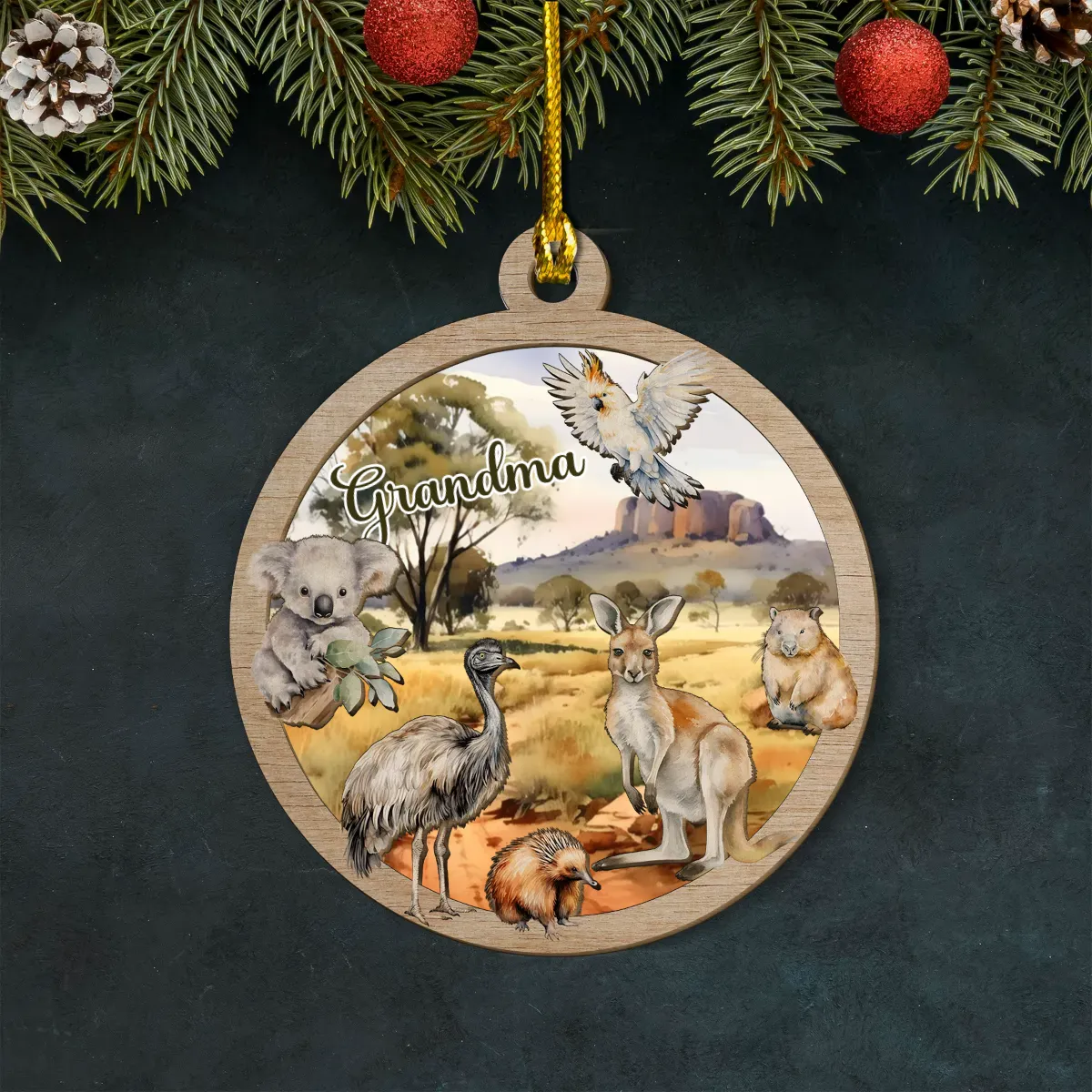 Australian Animals Layered Wooden Personalised Ornament