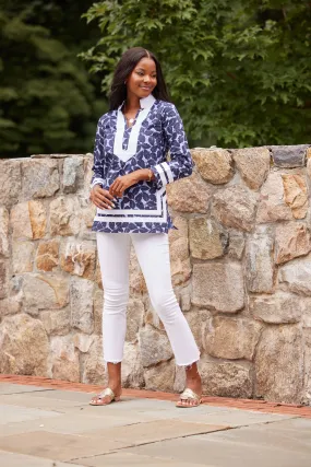 Autumn Leaf Print Long Sleeve Classic Tunic Top