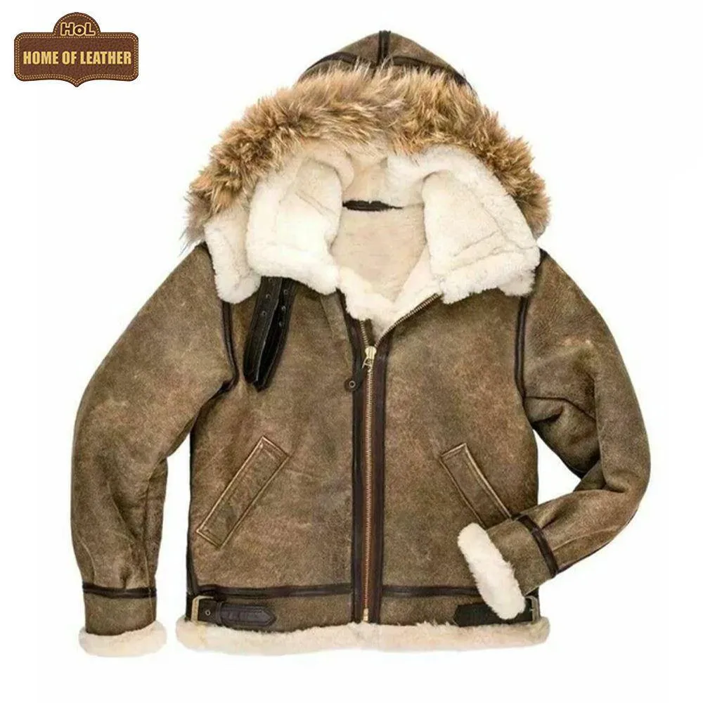 B014 RAF B3 Detachable Hood Aviator Winter Khaki Men's Jacket