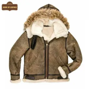 B014 RAF B3 Detachable Hood Aviator Winter Khaki Men's Jacket