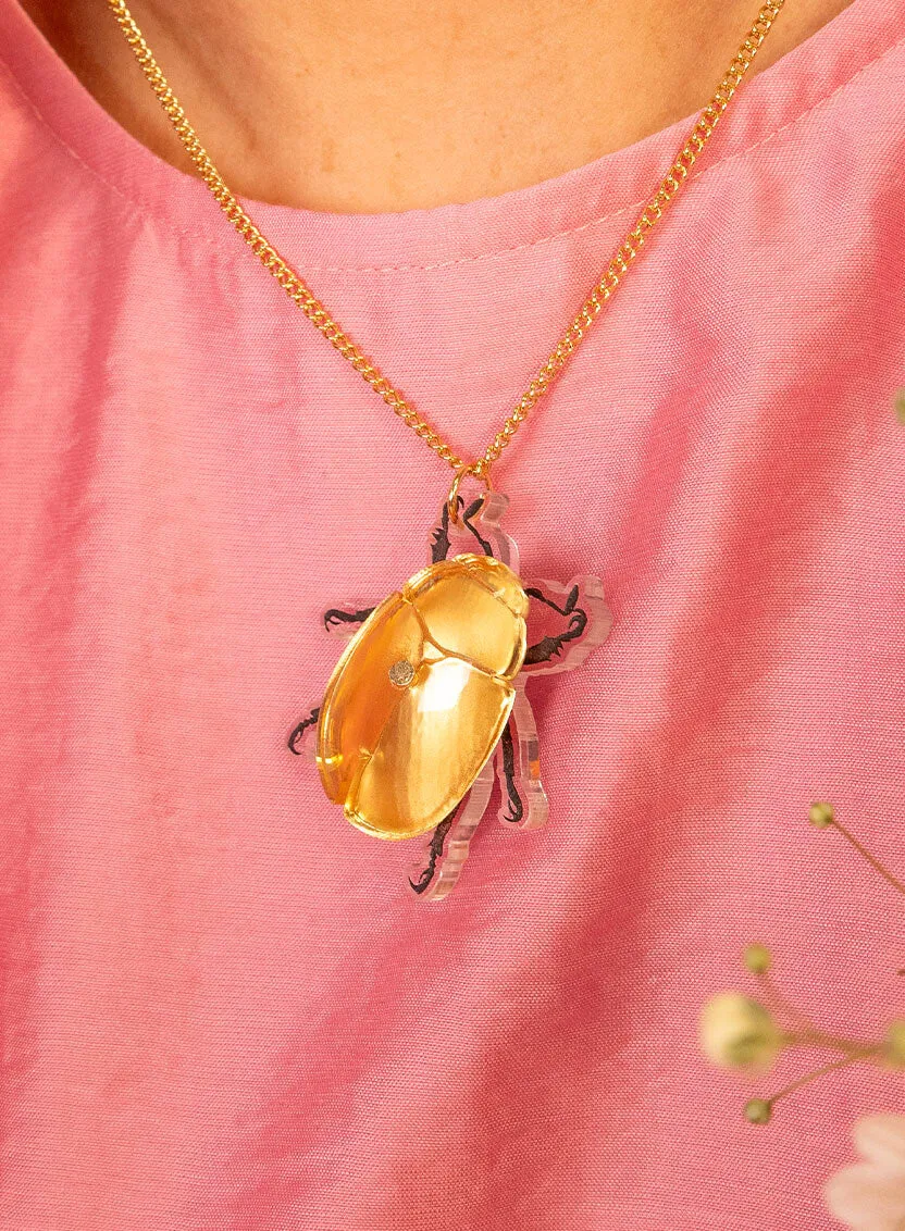 Beetle Pendant - Gold