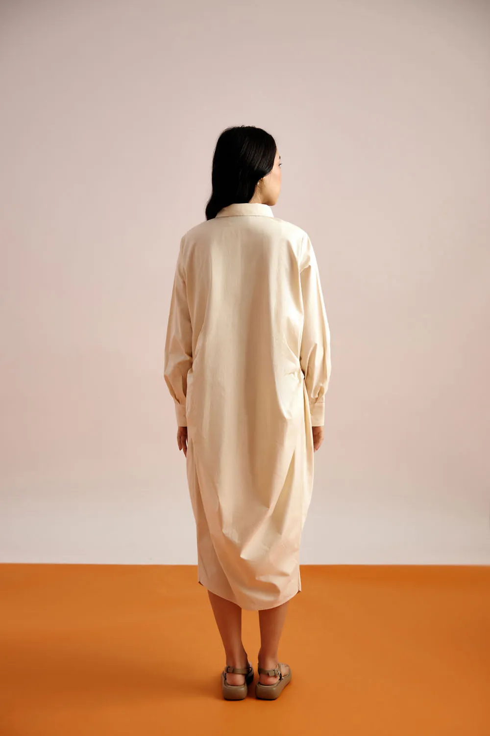 Beige Shirt Dress