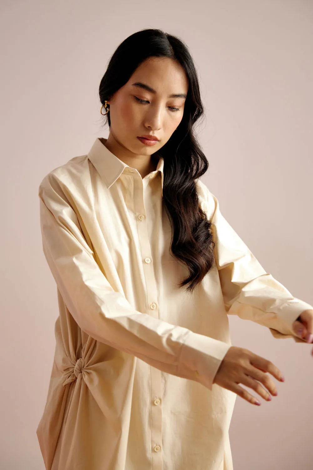Beige Shirt Dress