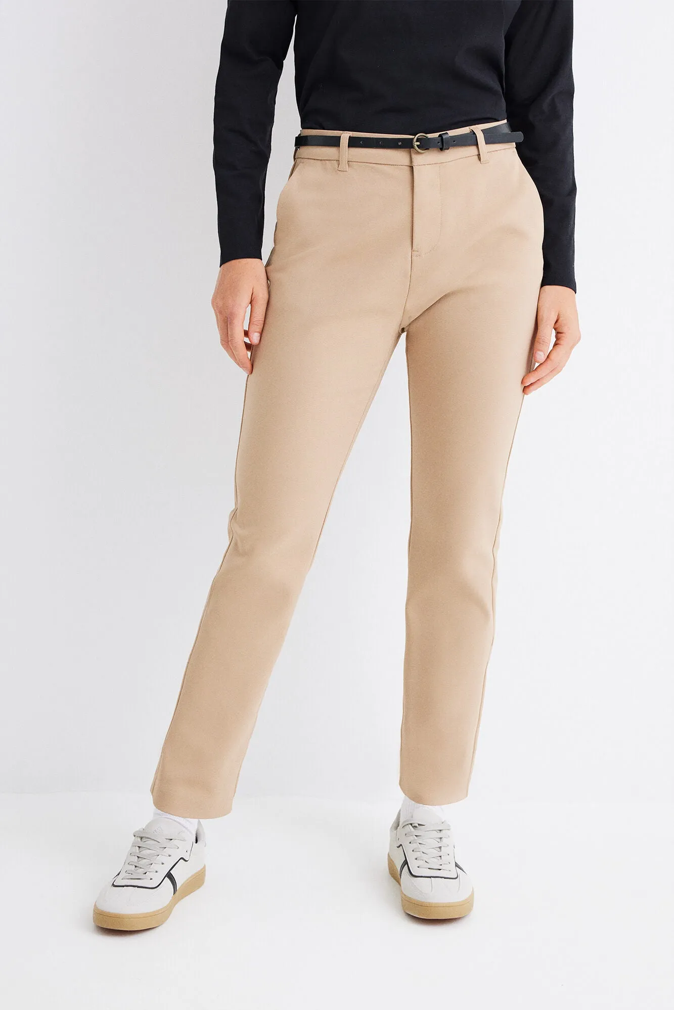 Belted chinos