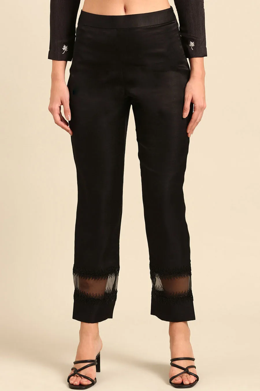 Black Embellished Tunic & Pant Co-Ord Set