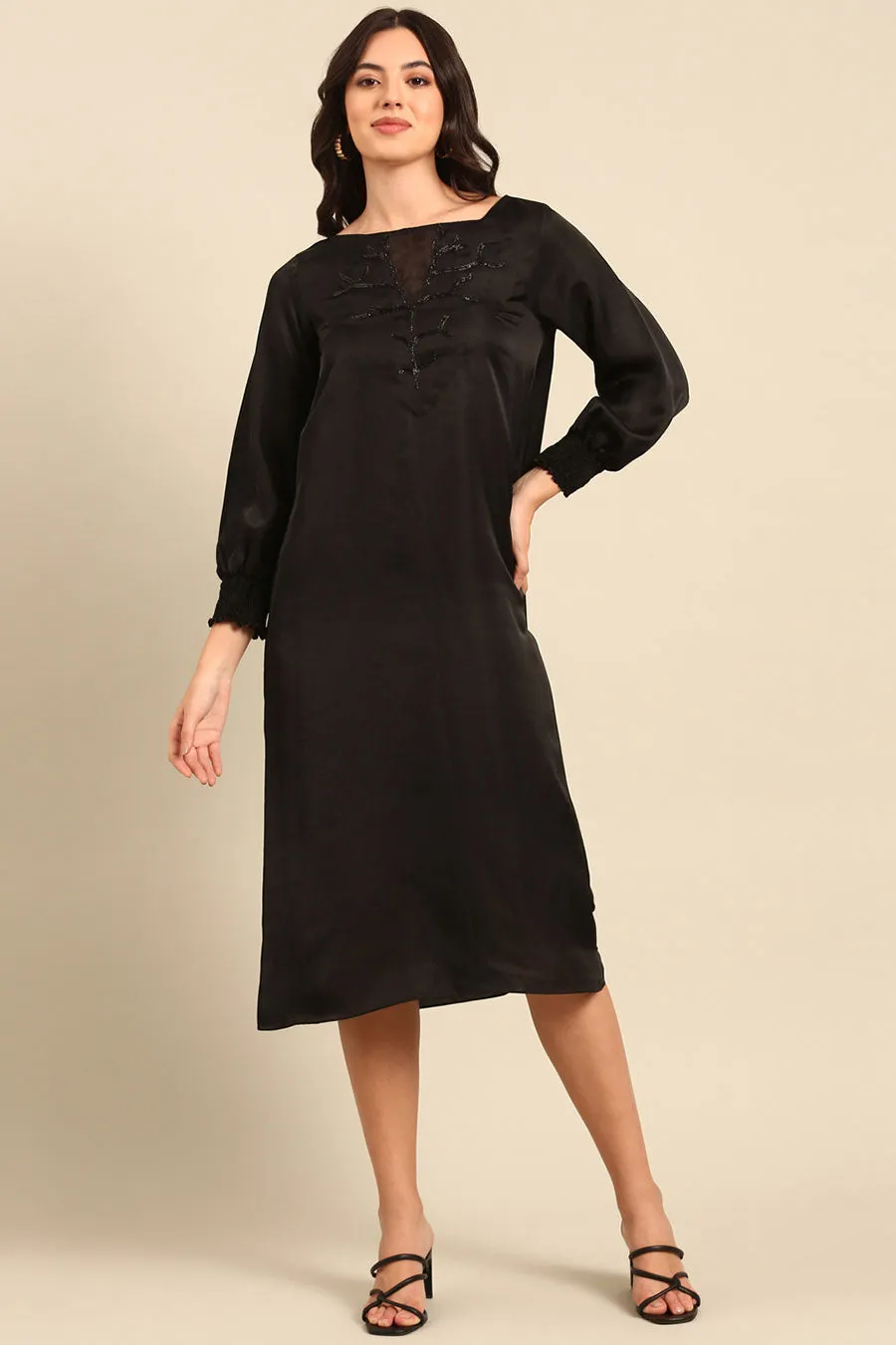 Black Embellished Tunic & Pant Co-Ord Set
