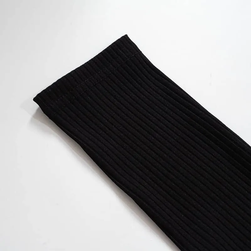 Black half turtleneck long sleeve slim fit sweater dress