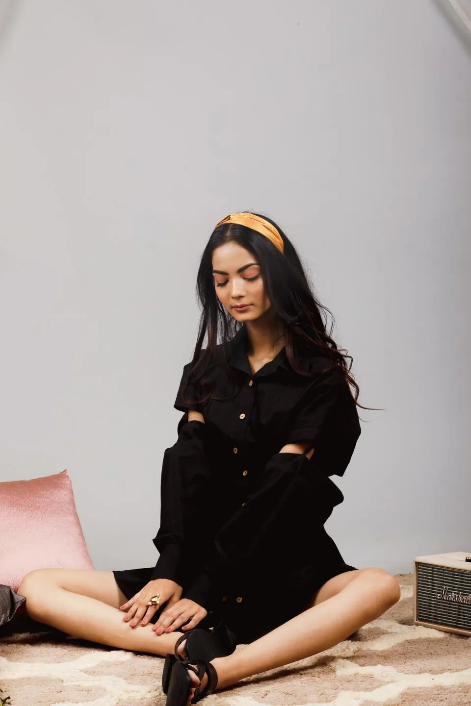 Black Onyx Sleeve Cut Out Dress