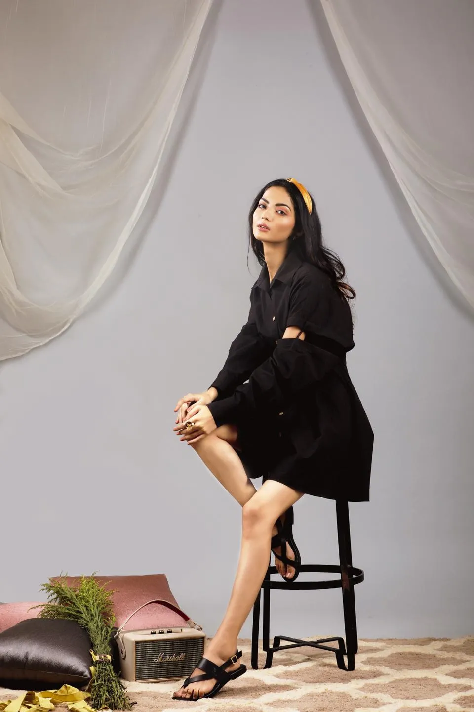 Black Onyx Sleeve Cut Out Dress