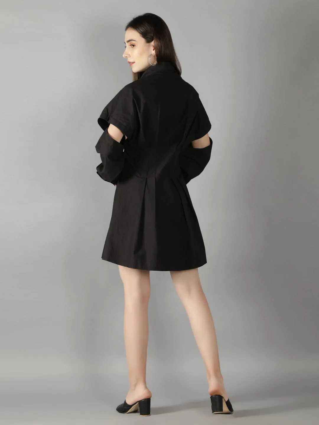 Black Onyx Sleeve Cut Out Dress