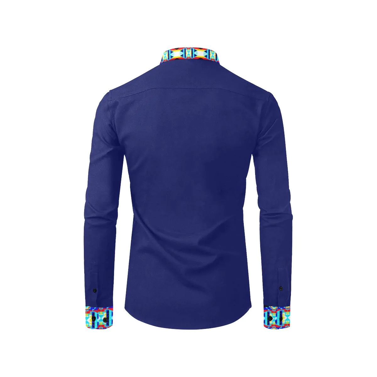 Blue Blanket Strip Dress Shirt