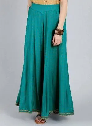 Blue Printed Flared Pants