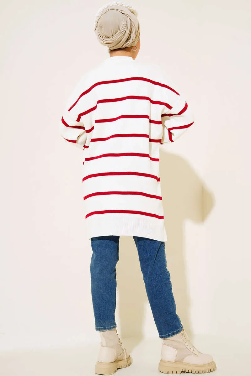BNG Women -33 Striped Knit Tunic Red - Clermont