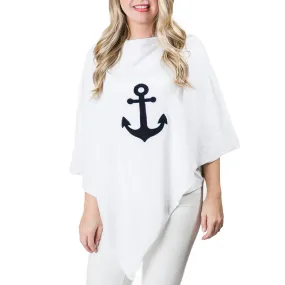 Boardwalk Poncho White Anchor