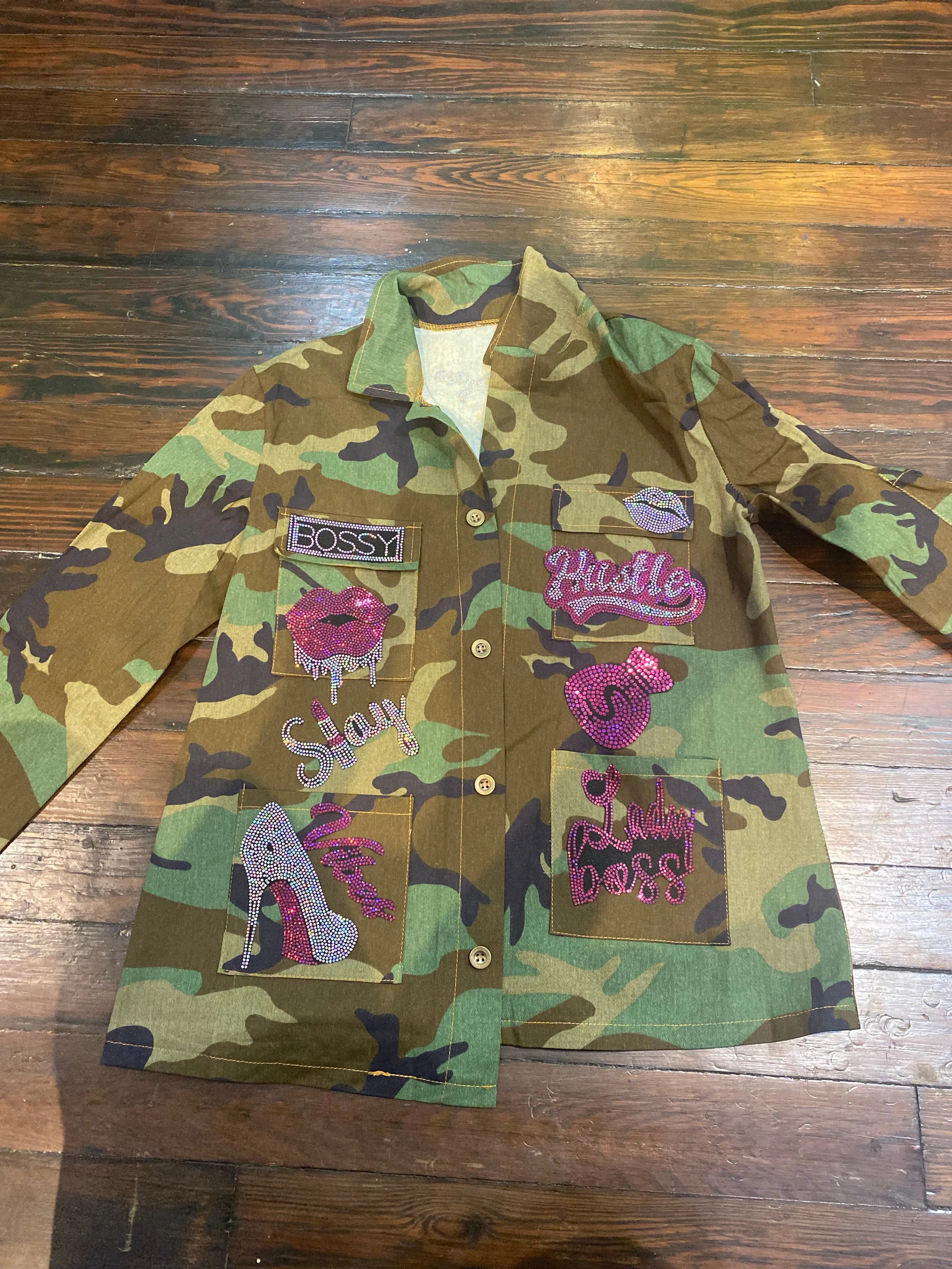 BOSS MUVA CAMOUFLAGE BLING Patchwork JACKET
