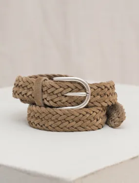 Braided Suede Belt Sand